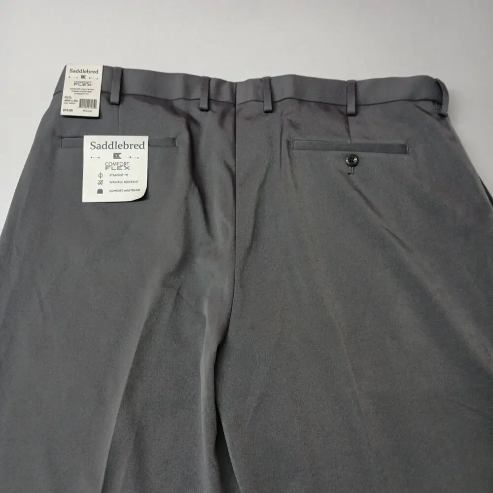 Saddlebred Straight‎ Fit Dress Pants Men's Size 40x29 Gray